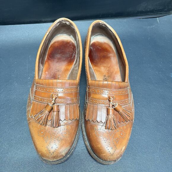 Allen Edmonds Bridgeton Shoes Mens Size 8.5 E Brown Leather Tassel Loafers USA main image 4